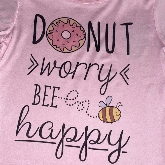 NWOT Donut worry Bee happy Graphic T-shirt Size 2T - Picture 2 of 3
